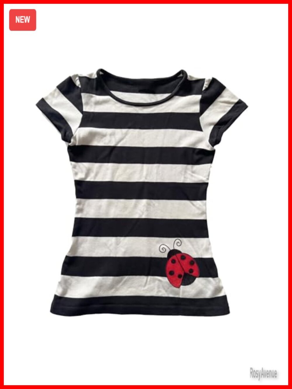 Y2K Striped Graphic T-Shirt for Women Alt Grunge Aesthetic